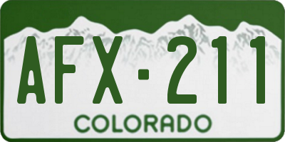 CO license plate AFX211
