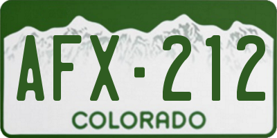 CO license plate AFX212