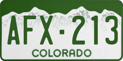CO license plate AFX213