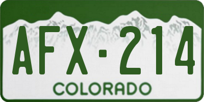 CO license plate AFX214