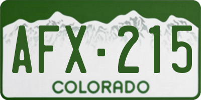 CO license plate AFX215