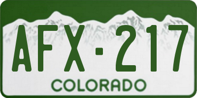 CO license plate AFX217