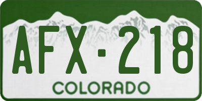 CO license plate AFX218