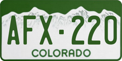 CO license plate AFX220