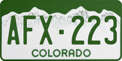 CO license plate AFX223