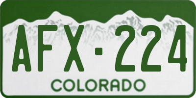 CO license plate AFX224