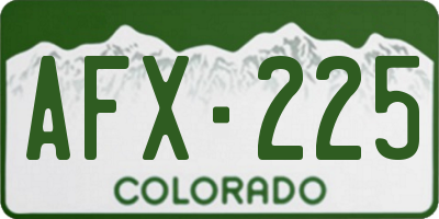 CO license plate AFX225