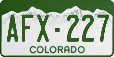 CO license plate AFX227