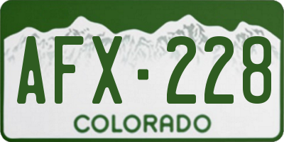 CO license plate AFX228