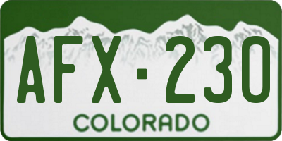 CO license plate AFX230