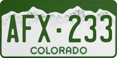 CO license plate AFX233