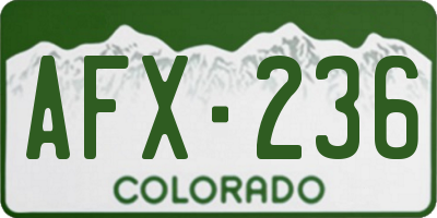 CO license plate AFX236