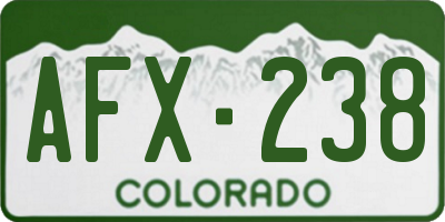 CO license plate AFX238