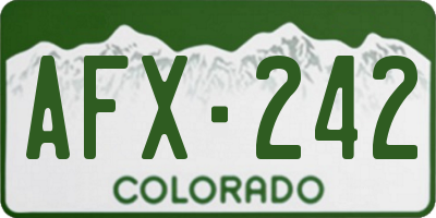 CO license plate AFX242