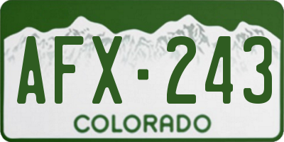 CO license plate AFX243