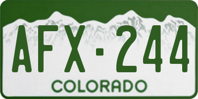 CO license plate AFX244