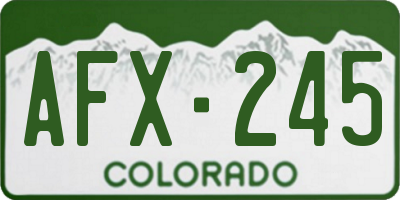CO license plate AFX245