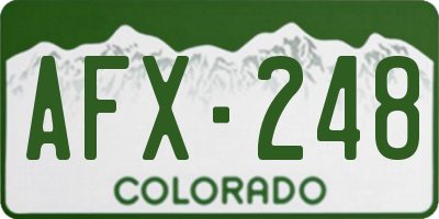 CO license plate AFX248