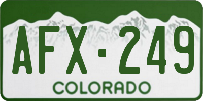 CO license plate AFX249