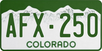 CO license plate AFX250