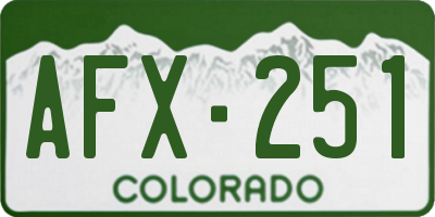 CO license plate AFX251