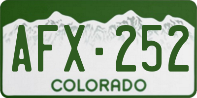 CO license plate AFX252