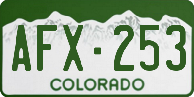 CO license plate AFX253