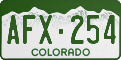CO license plate AFX254