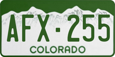 CO license plate AFX255