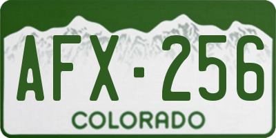 CO license plate AFX256