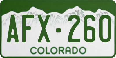CO license plate AFX260