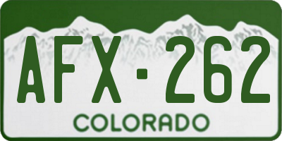 CO license plate AFX262