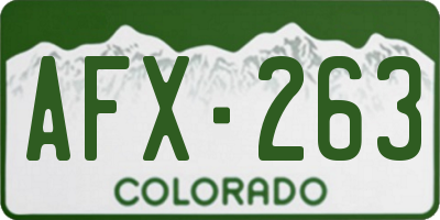 CO license plate AFX263