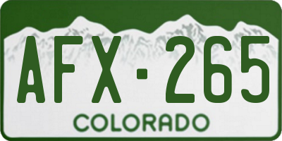 CO license plate AFX265