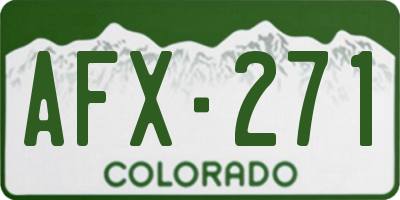 CO license plate AFX271