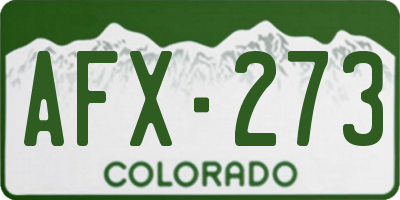 CO license plate AFX273