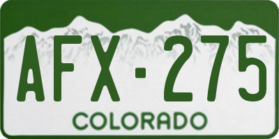 CO license plate AFX275