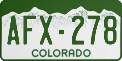 CO license plate AFX278