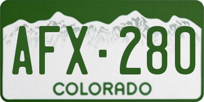 CO license plate AFX280