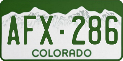 CO license plate AFX286