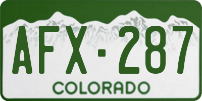 CO license plate AFX287