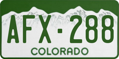 CO license plate AFX288