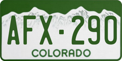 CO license plate AFX290