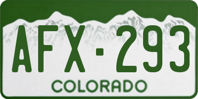 CO license plate AFX293