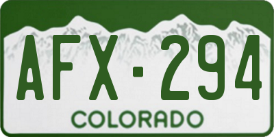 CO license plate AFX294