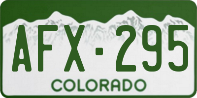 CO license plate AFX295