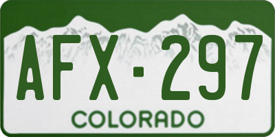 CO license plate AFX297