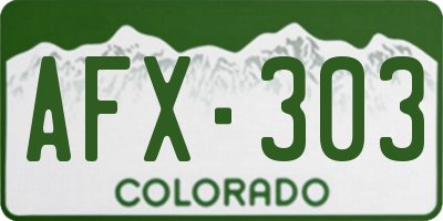CO license plate AFX303