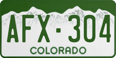 CO license plate AFX304