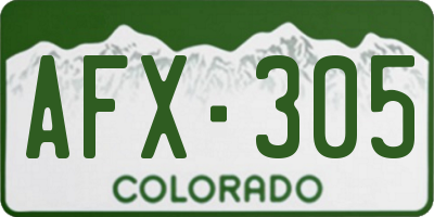 CO license plate AFX305